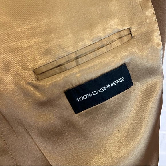 Bill Blass 100%  Cashmere Mens Size 42R blazer sport Coat suit jacket Tan - Picture 11 of 13